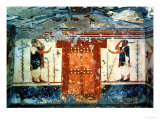 A Door Flanked by Two Guards, from the Tomb of the Augurs, 5th Century BC Giclee Print by Etruscan 