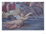 Galatea, Detail of Putto and Dolphins, 1506 Reproduction procédé giclée par Raphael 