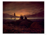 Moon Rising over the Sea, 1822 Giclee Print by Caspar David Friedrich