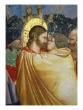 The Betrayal of Christ, Detail of the Kiss, circa 1305 Giclee Print by Giotto di Bondone 