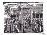 Hugh Latimer, Bishop of Worcester, and Nicholas Ridley, Bishop of London, Burnt by Catholics at Oxford, Giclee Print