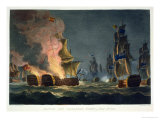 The Battle of Cabareta Point, July 12th 1801, for J. Jenkins's "Naval Achievements" reproduction procédé giclée par Thomas Whitcombe