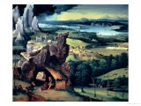 Landscape with St. Jerome Giclee Print by Joachim Patenir