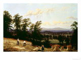 Haystacks Near a River, Near Harford, Warwickshire, 1872 Giclee Print by George II Turner
