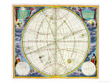 Map Charting the Movement of the Earth and Planets Giclee Print by Andreas Cellarius