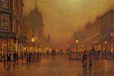 A Street at Night Giclee-vedos tekijänä John Atkinson Grimshaw A Street at Night Giclee-vedos tekijänä John Atkinson Grimshaw