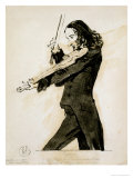 Niccolo Paganini Playing the Violin, 1831 Giclee Print by Edwin Henry Landseer