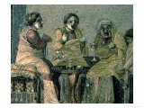 Wise Woman and Her Patients, from the Villa Cicero, Pompeii, circa 100 BC Giclée-Druck von Dioscorides De Samos 