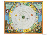 Chart Describing the Movement of the Planets, from Celestial Atlas, or the Harmony of the Universe Reproduction procédé giclée par Andreas Cellarius