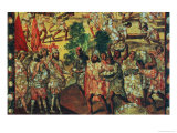 Detail of Hernan Cortes Entering Cempoal and Receiving Chief Gordo Giclee Print by Miguel Gonzalez