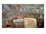 View and Map of the Town of Toledo Giclee Print by El Greco 