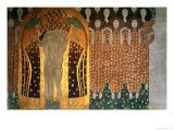 Here's a Kiss to the Whole World!, Detail of the Beethoven Frieze, 1902 Giclée-Druck von Gustav Klimt