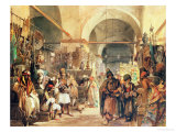A Turkish Bazaar, 1854 reproduction procédé giclée par Amadeo Preziosi
