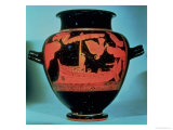 Odysseus and the Sirens, Athenian Red Figure Stamnos Vase by the Siren Painter Reproduction procédé giclée