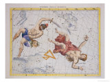 Constellation of Perseus and Andromeda, from "Atlas Coelestis," by John Flamsteed, Pub. in 1729 Giclee Print by Sir James Thornhill