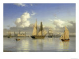 Sailing Vessels off Kronborg Castle, Sweden, 1880 Giclee-trykk av Carl Emil Baagoe Sailing Vessels off Kronborg Castle, Sweden, 1880 Giclee-trykk av Carl Emil Baagoe