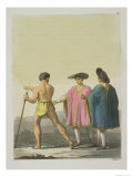 Men Wearing Ceremonial Ponchos in Santiago, Chile Giclee Print by Gallo Gallina