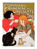 Reproduction of a Poster Advertising the French Company of Chocolate and Tea Giclée-Druck von Théophile Alexandre Steinlen