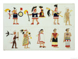 Montezuma II as Represented in an Anonymous Codex in the Vatican Giclee-trykk av D.k. Bonatti