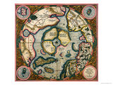 Septentrionalium Terrarum Descriptio, Map of the Arctic, 1595 Giclee Print by Gerardus Mercator