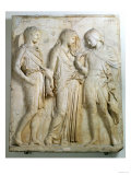 Hermes, Orpheus and Eurydice, Relief, Roman Copy of the Original from the 5th Century BC Reproduction procédé giclée