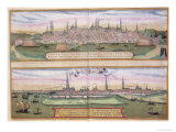 Map of Lubeck and Hamburg, from "Civitates Orbis Terrarum" Giclee Print by Joris Hoefnagel