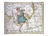 Ophiuchus or Serpentarius, from "A Celestial Atlas," Published in 1822 reproduction procédé giclée par A. Jamieson