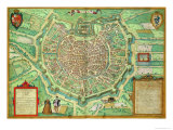 Map of Milan, from "Civitates Orbis Terrarum" by Georg Braun and Frans Hogenburg, circa 1572 Giclee Print by Joris Hoefnagel