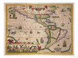 Map of America, from the Mercator "Atlas," Published by Jodocus Hondius, Amsterdam, 1606 Giclee Print