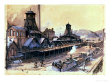 The Pits of St. Pierre & St. Paul at Le Creusot, 1866 Giclee Print by Ignace Francois Bonhomme