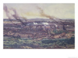 Factories at Le Creusot in 1848, 1855 (Detail) Giclee-trykk av Ignace Francois Bonhomme Factories at Le Creusot in 1848, 1855 (Detail) Giclee-trykk av Ignace Francois Bonhomme