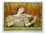 Reproduction of a Poster Advertising "Violin Lessons," Rue Denfert-Rochereau, Paris, 1898, Berthon, Giclee Print