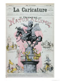 The Triumph of Naturalism," Caricature of Emile Zola (1840-1902) Illustration from "La Caricature" Giclee Print by Albert Robida