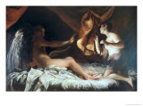 Psyche Discovers Cupid Giclée-tryk af Giuseppe Maria Crespi Psyche Discovers Cupid Giclée-tryk af Giuseppe Maria Crespi