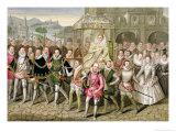Queen Elizabeth I in Procession with Her Courtiers from "Memoirs of the Court of Queen Elizabeth" Giclee Print by Sarah Countess Of Essex