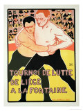 Reproduction of a Poster Advertising a Wrestling Tournament, at the Fountain, Liege, Belgium, 1899 Giclee Print by Armand Rossenfosse Reproduction of a Poster Advertising a Wrestling Tournament, at the Fountain, Liege, Belgium, 1899 Giclee Print by Armand Rossenfosse
