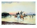 Bolivar and Santander at the Battle of Llanos Giclee Print by Jesus Maria Zamora
