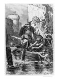 Norse Boats Besieging Paris, from "L'Histoire De France Racontee a Mes Petits-Enfants" Giclee Print by Alphonse Marie de Neuville