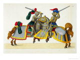 Two Knights at a Tournament, Plate from "A History of the Development and Customs of Chivalry" Giclee Print by Friedrich Martin Von Reibisch