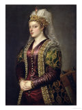 Portrait of Caterina Cornaro Wife of King James II of Cyprus Giclee Print by Titian (Tiziano Vecelli) 