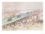 The Inauguration Procession of the Suez Canal at El-Guisr in 1865 Giclee Print by Édouard Riou