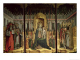 The Virgin Enthroned with Saints Jerome, Gregory, Ambrose and Augustine, 1446 Giclée-Druck von Antonio & D'alemagna Vivarini