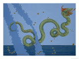 Constellation of Serpens Caput and Serpens Cauda, from 'Uranometria' reproduction procédé giclée par Johann Bayer