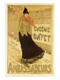 Reproduction of a Poster Advertising "Eugenie Buffet," at the Ambassadeurs, Paris, 1893 Giclee Print by Lucien Metivet