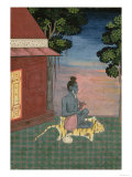 Aged Ascetic Seated on a Tiger Skin Outside a Building, from the Large Clive Album, circa 1670 Giclee Print Aged Ascetic Seated on a Tiger Skin Outside a Building, from the Large Clive Album, circa 1670 Giclee Print