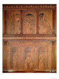 Post Restoration Cupboards in The North Sacristy Depicting The Annunciation and a Bishop Enthroned ジクレープリント - ジュリアーノ・ダ・マイアーノ・