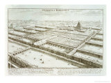 Panoramic View of the Royal Palace and Hanging Gardens of Babylon reproduction procédé giclée par Johann Bernhard Fischer Von Erlach