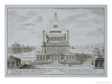 Mausoleum of Halicarnassus, Bodrum, Turkey, from "Entwurf Einer Historischen Architektur," 1721 Giclee Print by Johann Bernhard Fischer Von Erlach