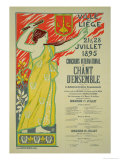 Reproduction of a Poster Advertising the "Concours International De Chant D'Ensemble" Giclee Print by Auguste Donnay
