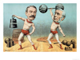 Goschen and Ritchie, the Champion Weight Lifters Giclee Print by Tom Merry